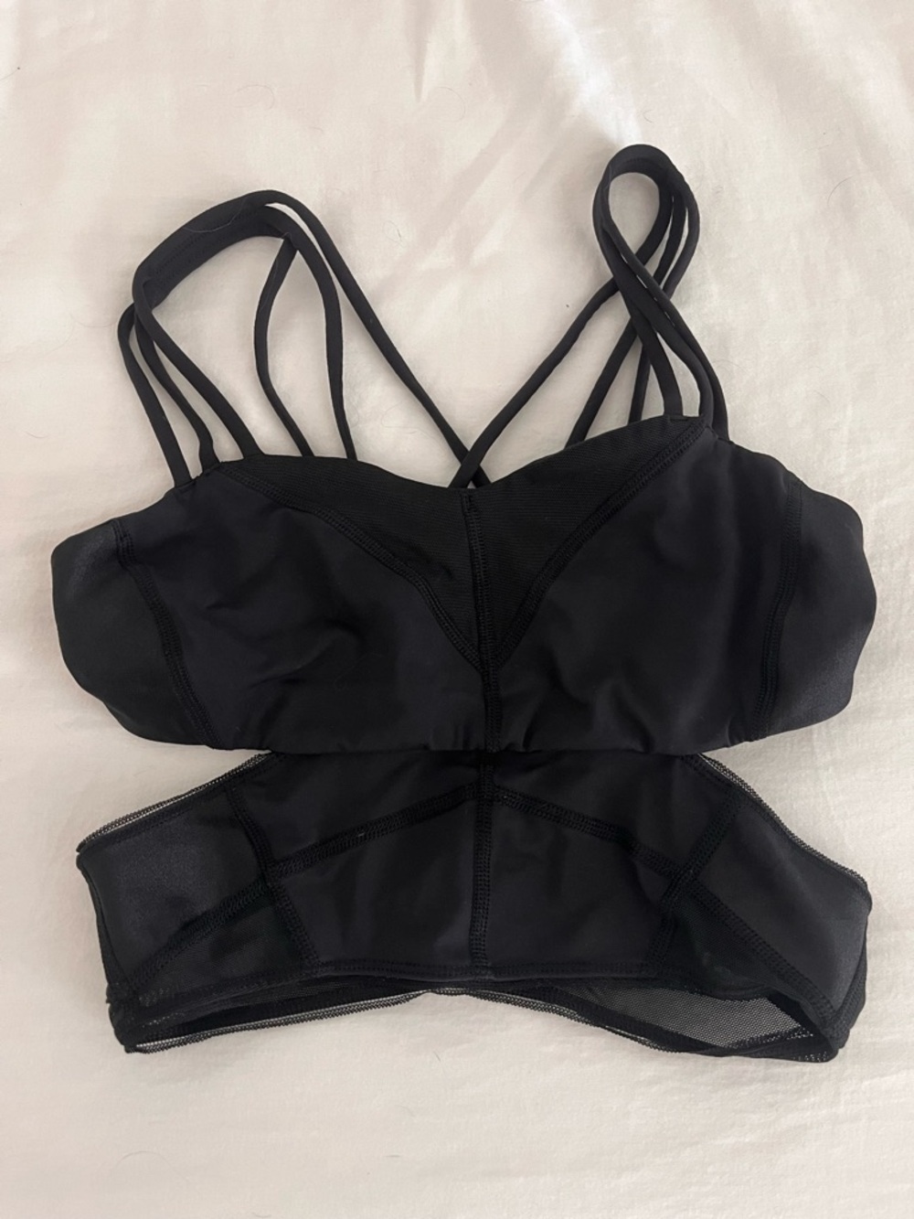 lululemon athletica Black Strappy Mesh Bralette